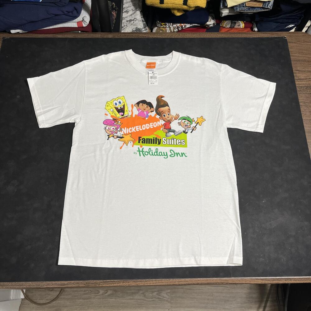 Vintage Nickelodeon Family Suites Shirt Mens Medium Holiday Inn SpongeBob Jimmy